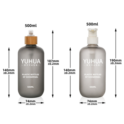 Γκρι πλαστικά μπουκάλια συσκευασίας 500ml Body Care Frosted Recycling