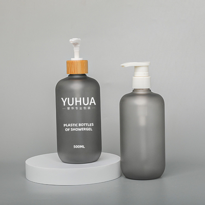 Γκρι πλαστικά μπουκάλια συσκευασίας 500ml Body Care Frosted Recycling