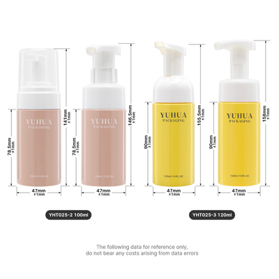 Προσαρμοσμένο 100ml 120ml πλαστικό μπουκάλι αντλίας αφρού για υγρό σαπούνι καθαρισμού προσώπου για πλύσιμο στο χέρι
