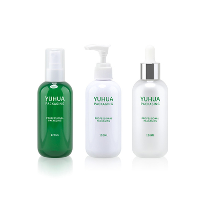 Dropper 120ML 150ml πράσινη πλαστική συσκευασία κρέμας λοσιόν εκτύπωσης οθόνης μεταξιού μπουκαλιών