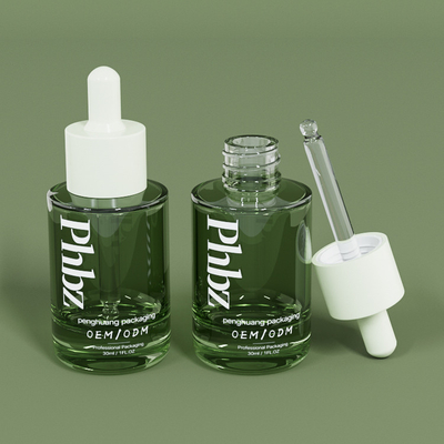 Dropper γυαλιού πολυτέλειας cOem 30ML 1oz πράσινο μπουκάλι ορών μπουκαλιών
