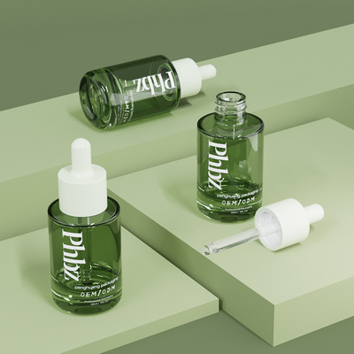 Dropper γυαλιού πολυτέλειας cOem 30ML 1oz πράσινο μπουκάλι ορών μπουκαλιών