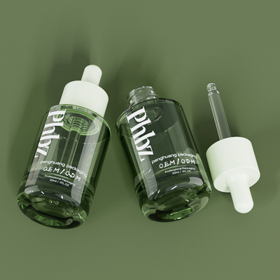 Dropper γυαλιού πολυτέλειας cOem 30ML 1oz πράσινο μπουκάλι ορών μπουκαλιών