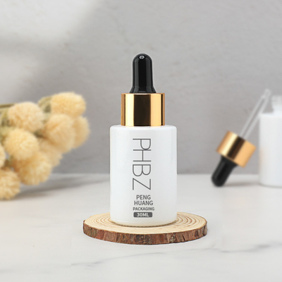 30ml 1oz μπουκάλι ορού λευκού ελαίου με καπάκι σταγονιδιού προσαρμοσμένο λογότυπο
