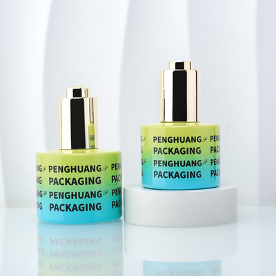 Κίτρινο κλίμα μπλε 30ml 50ml Essence Oil Serum Dropper Flasks με Custom Logo
