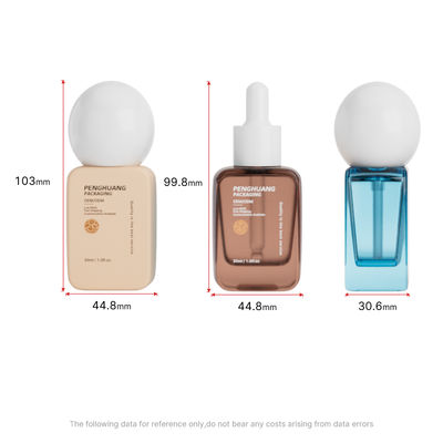 Πολυτελή μπουκάλια βάσης 30 ml στρογγυλό σφαιρικό καπάκι παχύ κάτω άδειο υγρό βάσεις μπουκάλια