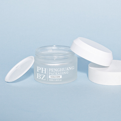 5-100g frosted Glass Cream Jar Transparent Slant Shoulder Eye Cream Jar With Lid