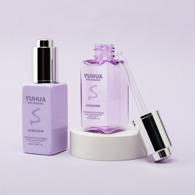 Πλαστικό τετράγωνο μπουκάλι σταγονόμετρου με προσαρμοσμένο λογότυπο, μπουκάλι ορού αιθέριου ελαίου για προσαρμοσμένο λογότυπο περιποίησης δέρματος