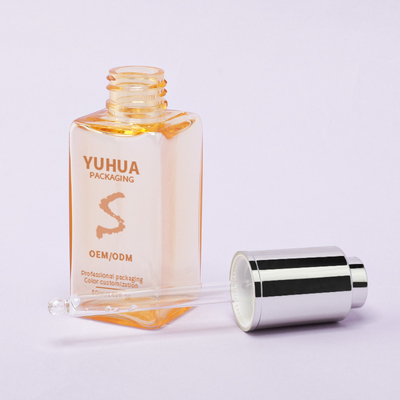 Πλαστικό τετράγωνο μπουκάλι σταγονόμετρου με προσαρμοσμένο λογότυπο, μπουκάλι ορού αιθέριου ελαίου για προσαρμοσμένο λογότυπο περιποίησης δέρματος