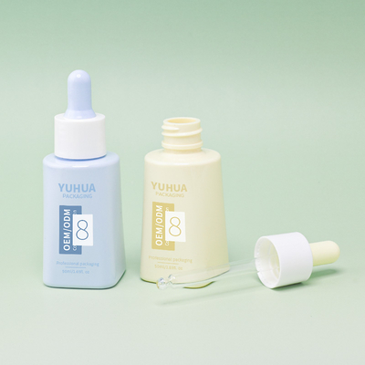 Προσαρμοσμένο λογότυπο 50ml PET τετραγωνικό μπουκάλι σταγονιδιακού ορού με καπάκι από καουτσούκ