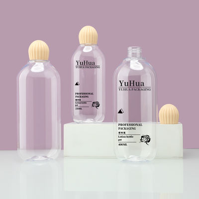 Recyclable 250ml/400ml Plastic Lotion Pump Bottle with Screw Top Cap for Skincare Serum Toner and Shampoo