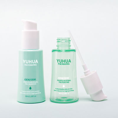 50ml Clear PET Flat Shoulder Lotion Pump Bottle for Customized Cosmetic Packaging with Silk Screen Printing