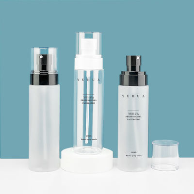 150ml Frosted Transparent PET Spray Bottle with Makeup Toner Lotion Pump for Skincare Packaging
