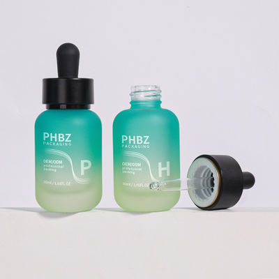 Σύμφωνα με τις απαιτήσεις των πελατών Μπουκάλια σταγονίδια ορού 30 ml γυάλινο στρογγυλό ματ καπάκι μπουκάλια τύπου ανθεκτικό και επιλογή συσκευασίας