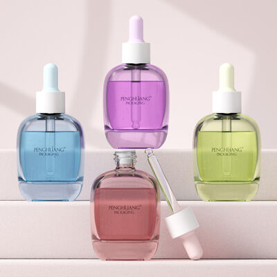 30ml Glass Serum Dropper Φιάλο ελαίου φιάλο ορού με Silk Screen Hot Stamping Ετικέτα ιδανική για αιθέρια έλαια και προϊόντα περιποίησης του δέρματος