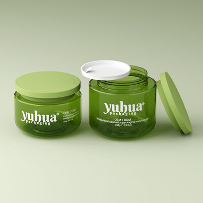 Διαυγές ή χρωματικό πλαστικό βάζο κρέμας με στρογγυλό σχήμα Ιδανικό για καλλυντικές κρέμες Λοσόνες περιποίησης δέρματος και συσκευασίες ομορφιάς