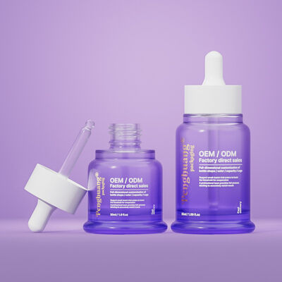 Ορό πετρελαίου ορό και υαλοπίνακα μπουκάλι σταγονίδια δωρεάν δείγμα μπορεί να παρέχεται λύση συσκευασίας για αιθέρια έλαια ορούς και καλλυντικά υγρά