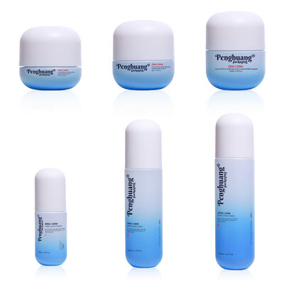 Σετ γυάλινων συσκευασιών καλλυντικών με επιφανειακή επεξεργασία μεταξοτυπίας με προσαρμοσμένο λογότυπο και εξατομίκευση χρώματος