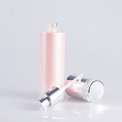 Ρόδινο ζωγραφικής 100ml 3.4oz μπουκάλι αντλιών γυαλιού καλλυντικό για το λοσιόν φροντίδας δέρματος
