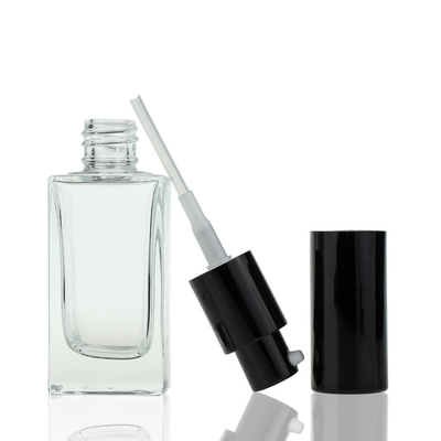 30ml διαφανής μικρή τετραγωνική διαδικασία μπουκαλιών ορών γυαλιού πτώσης διαθέσιμη