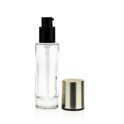 30ml καθαρίστε την υγρή καλλυντική συσκευασία μπουκαλιών αντλιών γυαλιού ιδρύματος