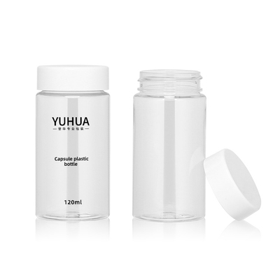 210ml της PET πλαστικό συσκευάζοντας εμπορευματοκιβώτιο χαπιών καψών μπουκαλιών κενό με την άσπρη κεφαλή κοχλίου