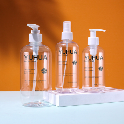 τα μπουκάλια σαμπουάν 250ml 300ml 500ml PET καθαρίζουν το πλαστικό μπουκάλι ψεκασμού με την αντλία