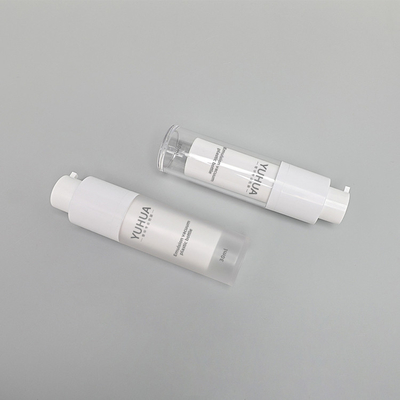 Χωρίς αέρα στρογγυλό πλαστικό μπουκάλι 15ml 30ml 50ml της PET μορφής διπλοτειχισμένο διαφανές