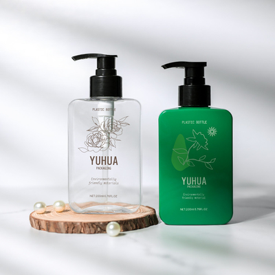 200ml ορθογώνιο μπουκάλι της PET με το προσαρμοσμένο αντλία χρώμα λοσιόν