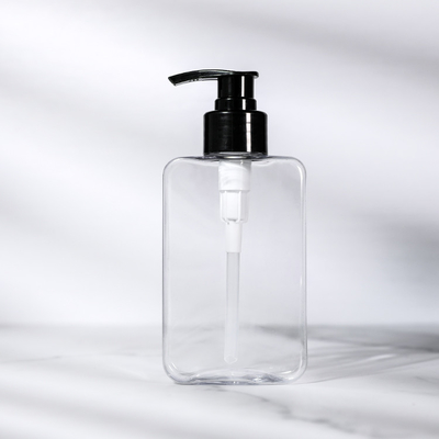 200ml ορθογώνιο μπουκάλι της PET με το προσαρμοσμένο αντλία χρώμα λοσιόν
