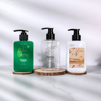 200ml ορθογώνιο μπουκάλι της PET με το προσαρμοσμένο αντλία χρώμα λοσιόν