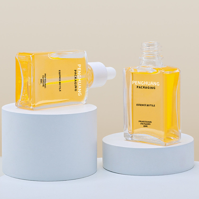 30ml γυαλιού μπουκαλιών συσκευάζοντας μπουκάλια ορών μορφής γυαλιού τετραγωνικά με Dropper