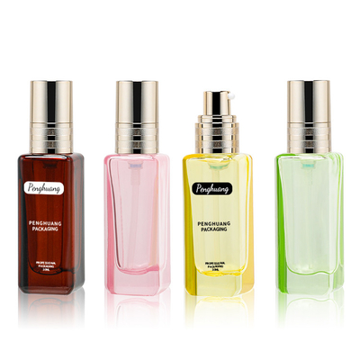 30ml ζωηρόχρωμο χρυσό σχέδιο λογότυπων χρώματος ζωγραφικής αντλιών μπουκαλιών γυαλιού ιδρύματος