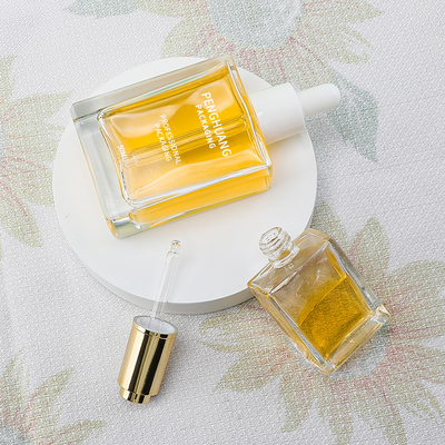 Dropper ορών 15ml 30ml 50ml 100ml τετραγωνική μορφή γυαλιού συσκευασίας πετρελαίου μπουκαλιών
