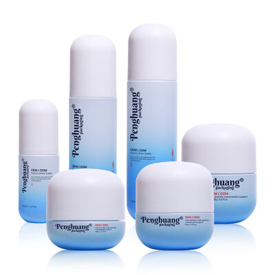 Σετ γυάλινων συσκευασιών καλλυντικών με επιφανειακή επεξεργασία μεταξοτυπίας με προσαρμοσμένο λογότυπο και εξατομίκευση χρώματος