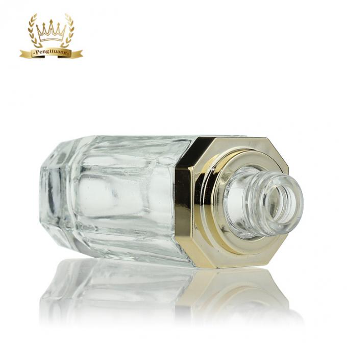 Άσπρο μπουκάλι γυαλιού eyelash συνήθειας με χρυσό dropper αργιλίου