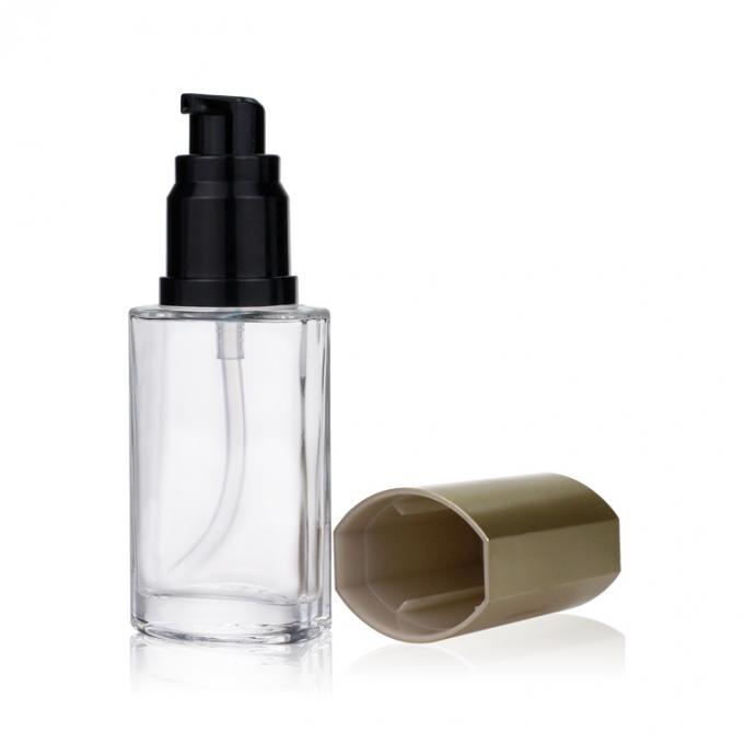 Καλλυντικό συσκευάζοντας 40ML μπουκάλι ιδρύματος μπουκαλιών γυαλιού πολυτέλειας με τη χρυσή αντλία για Makeup