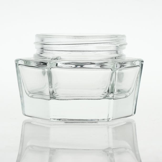 Καλλυντικό βάζο γυαλιού βάζων κρέμας βάζων 30g skincare Manufactory διαφανές με την ακρυλικές ΚΑΠ και την κάλυψη