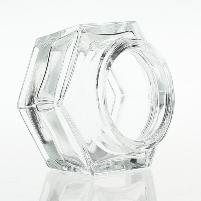 Τετραγωνικό καλλυντικό βάζο γυαλιού βάζων 50g skincare Manufactory διαφανές με την ακρυλικές ΚΑΠ και την κάλυψη