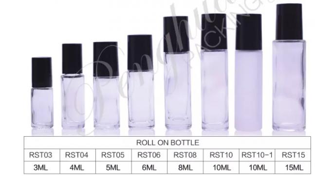 10ml καθαρίστε τον παγωμένο ρόλο μπουκαλιών γυαλιού στο μπουκάλι σφαιρών για το πετρέλαιο με την ασημένια κάλυψη