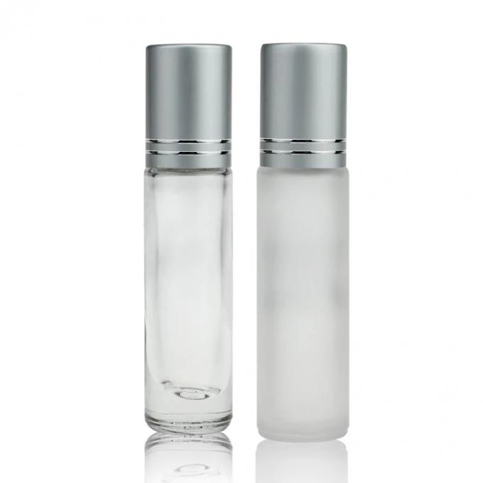 10ml καθαρίστε τον παγωμένο ρόλο μπουκαλιών γυαλιού στο μπουκάλι σφαιρών για το πετρέλαιο με την ασημένια κάλυψη